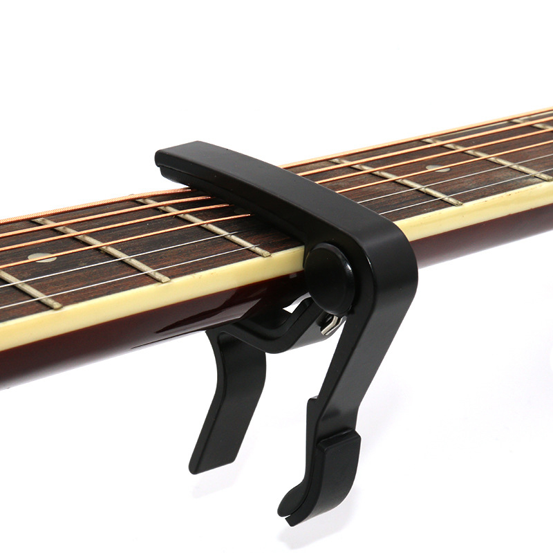 Guitar Capo Clip - メタルギターカポ アコースティックエレクトリックギター用 シリコンパッド付き アルミニウム片手カポクリップ