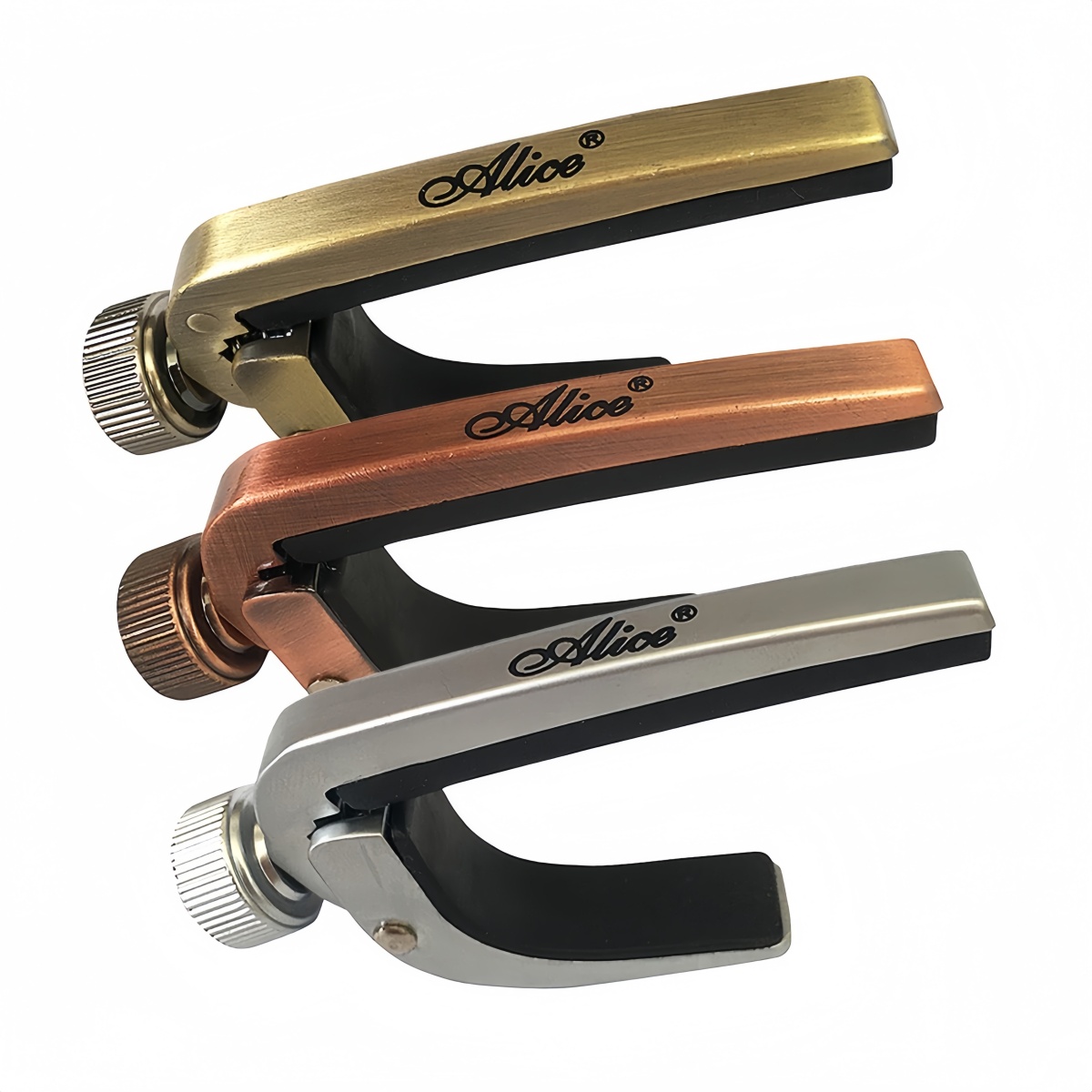 Guitar Capo Clip - アリス ギターカポローラー メタルクイックチェンジチューン アコースティックエレクトリックギター、ベース、バイオリン、ウクレレ用 – 簡単な片手クランプ