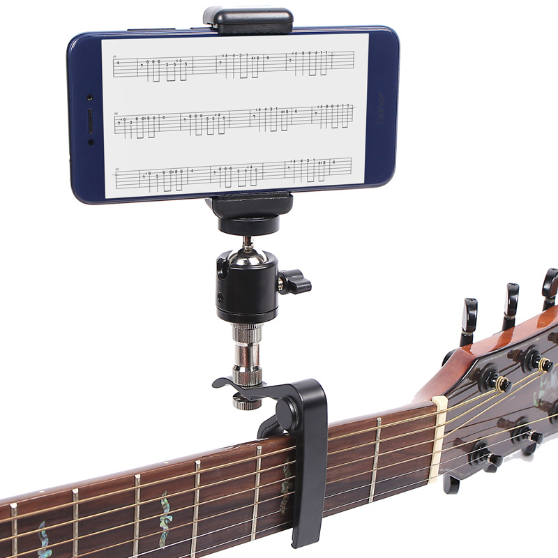 Guitar Capo Clip - ギターカポギター電話ホルダースタンド調節可能なカポギターアクセサリー楽器