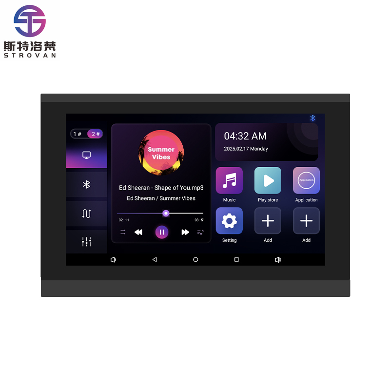 Audio Music System For Home - 7インチタッチスクリーン2ゾーンスマートオーディオウォールアンプBluetooth対応Android TF USB AUXバックグラウンドミュージックプレーヤーホームシアターシステム