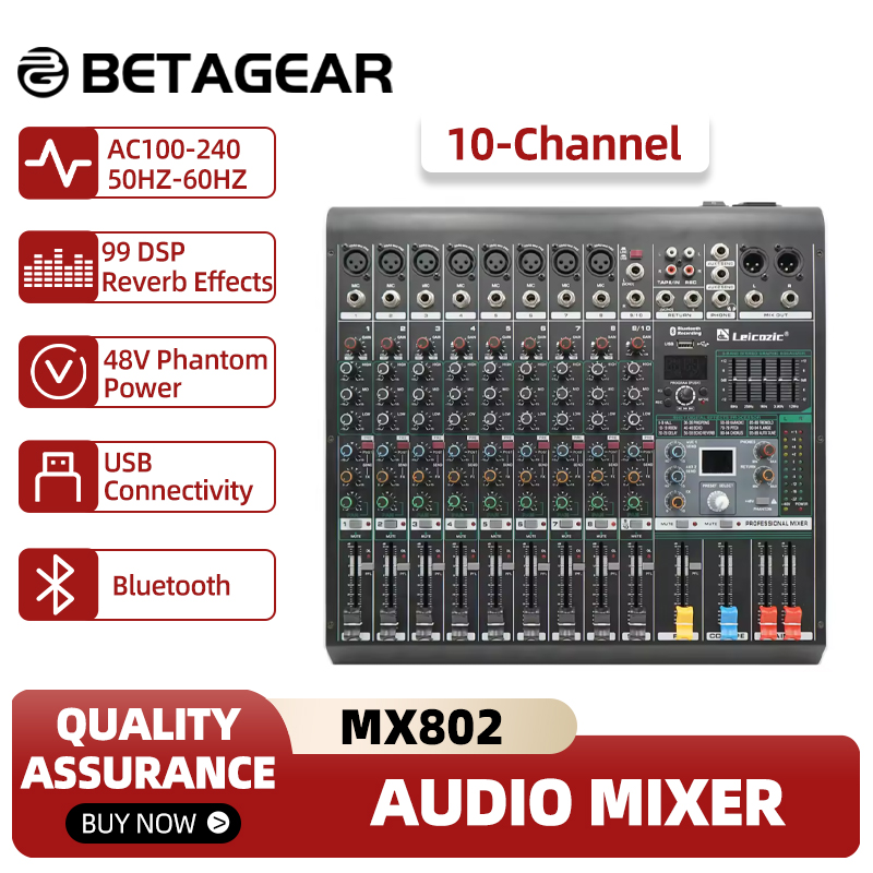 Mix Audio Music - Leicozic ミキシングコンソール MX802 10 チャンネルオーディオミキサー 5