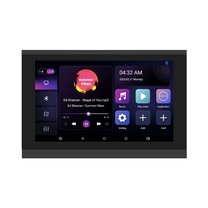 Audio Music System For Home - 7インチタッチスクリーン2ゾーンスマートオーディオウォールアンプBluetooth対応Android TF USB AUXバックグラウンドミュージックプレーヤーホームシアターシステム