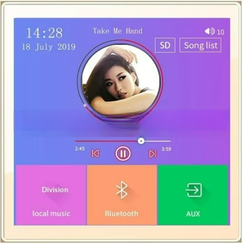 4インチの壁埋め込み型背景音楽コントローラー。難燃性プラスチ - Audio House Music のレビューと価格