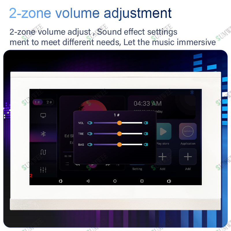 7インチタッチスクリーン2ゾーンスマートオーディオウォールア - Audio Music System For Home のレビューと価格