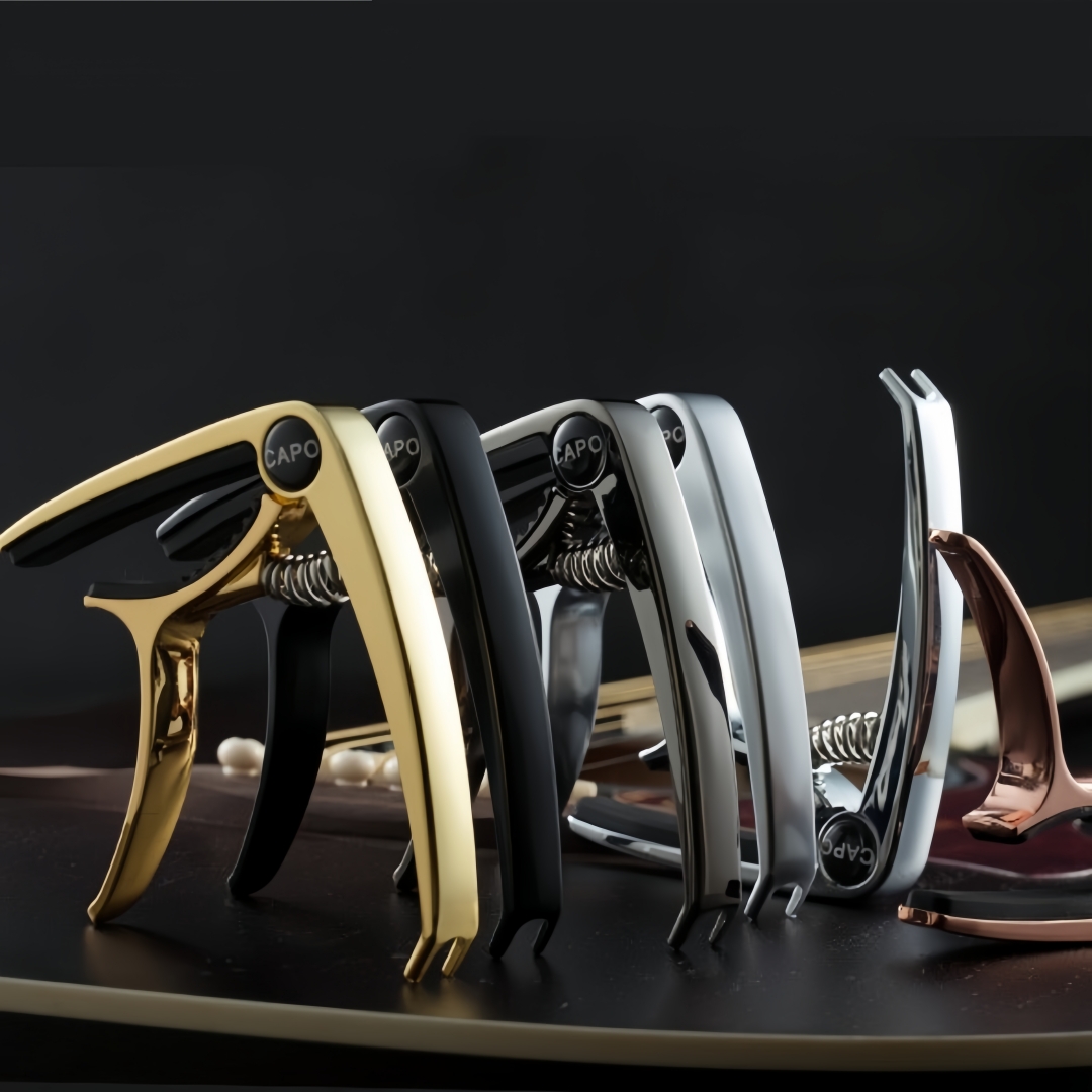 ギターカポメタルアルミ合金ギターチューナークランププロ用キー - Guitar Capo Clip のレビューと価格