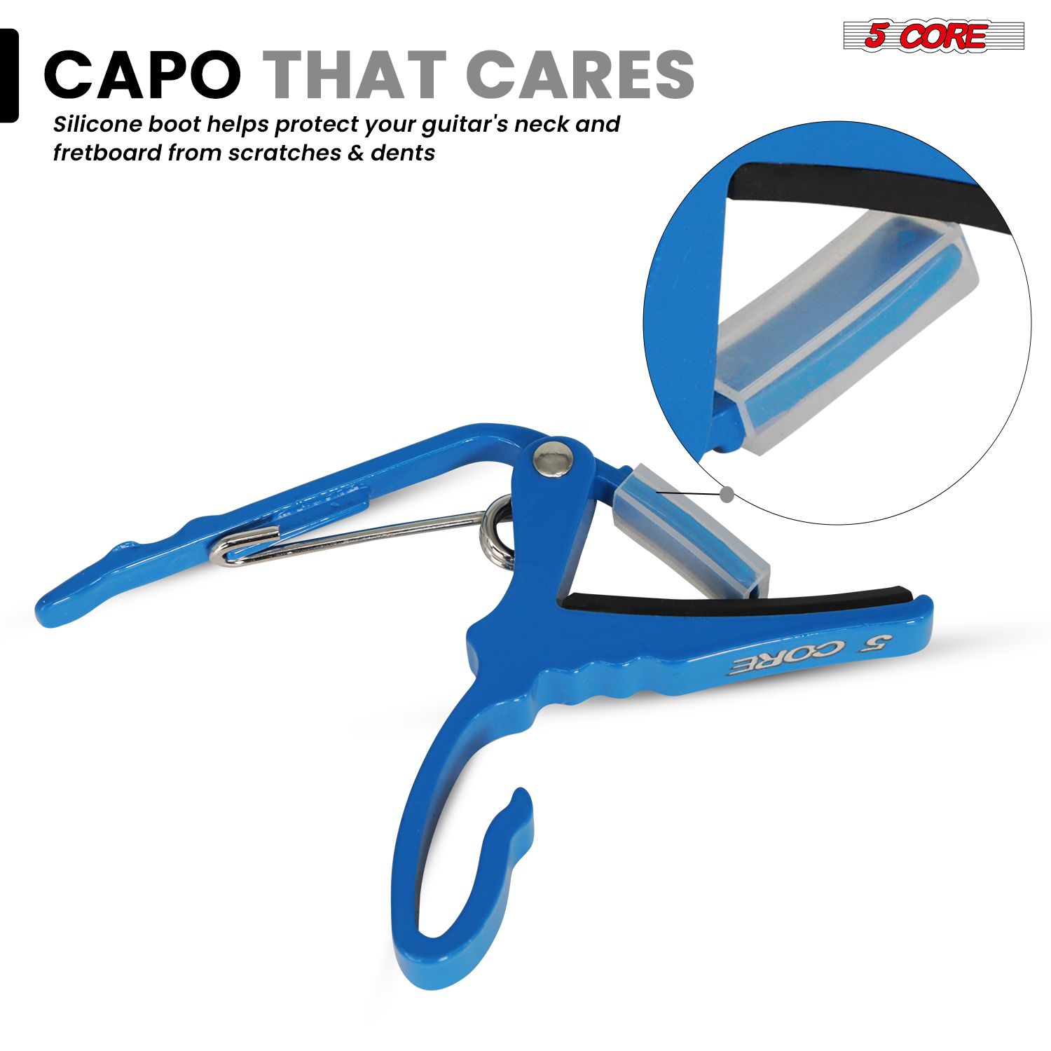 5Core カポアコースティックエレキギター弦クリップ +  - Guitar Capo Clip のレビューと価格